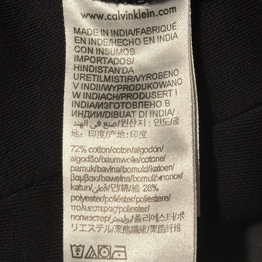 Calvin Klein Jeans Black Hoodie Pullover Sweatshirt Gold Metallic Logo Large - Picture 5 of 5